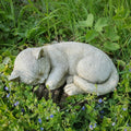 Stone Sleeping Cat Garden Sculpture