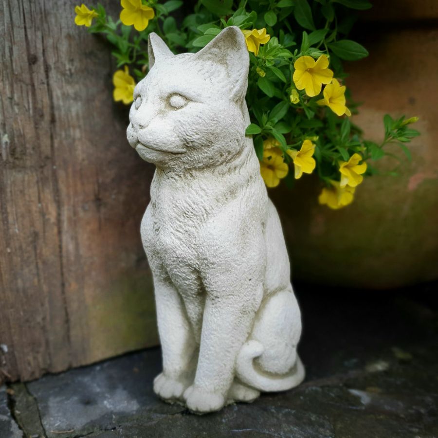 Steinskulptur „Serene Cat Garden“, 4 kg