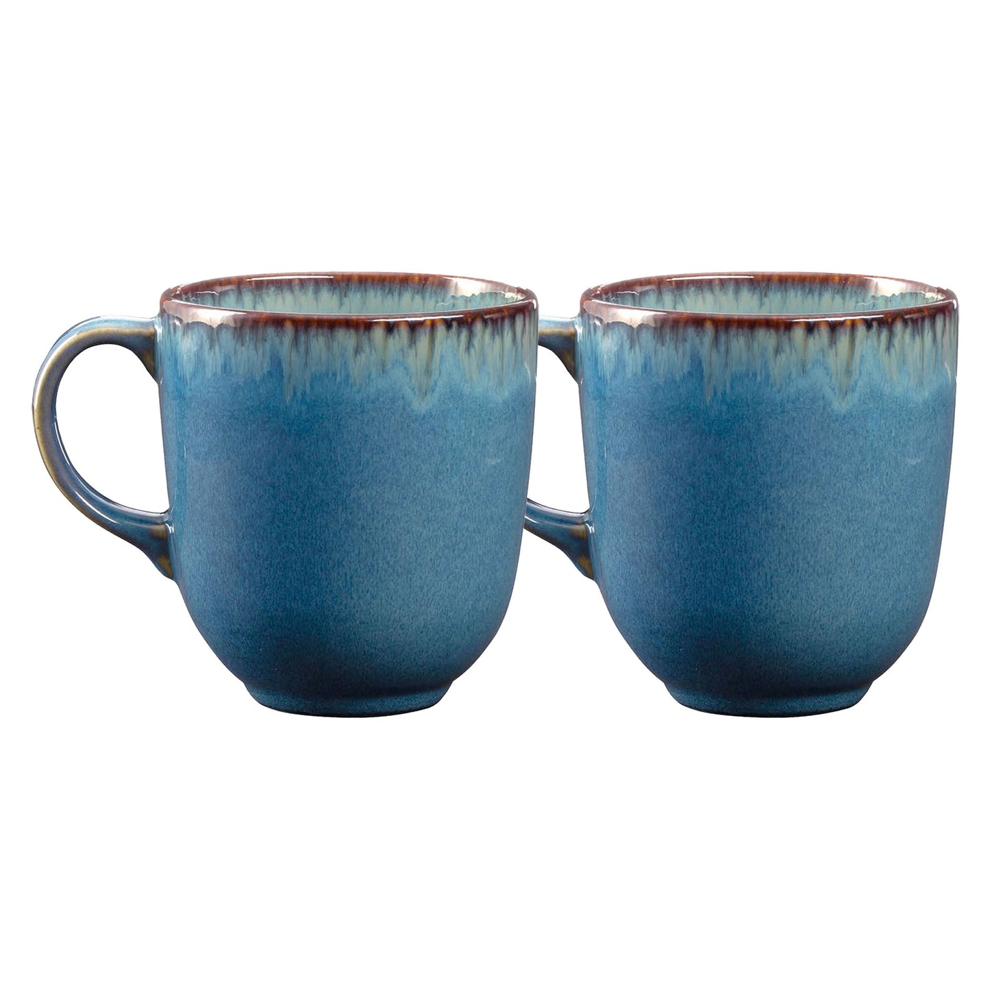 Set Of 2 Blue Reactive Glaze Mugs