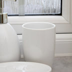 3 Piece White Glossy Ceramic Bathroom Accessory Set