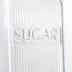 Ribbed Glass Tea Coffee Sugar Jars