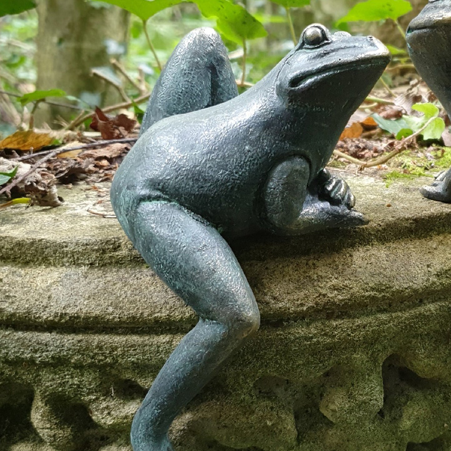 Set Of 2 Bronze Climbing Frogs