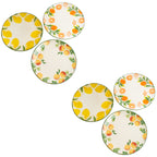 Set Of 6 Summer Fruit Dinner Plates