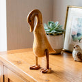 Teak Wood Shy Duck Ornament