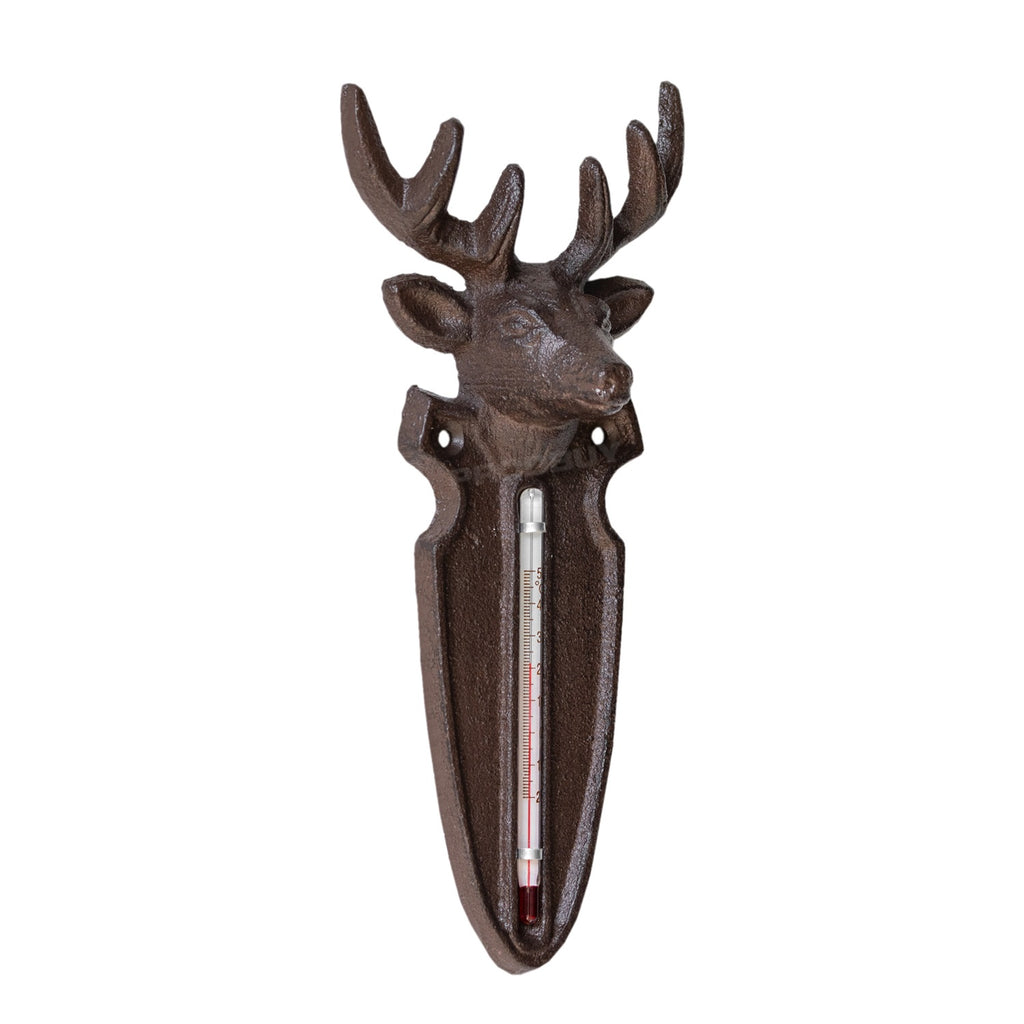 Cast Iron Stag Garden Thermometer