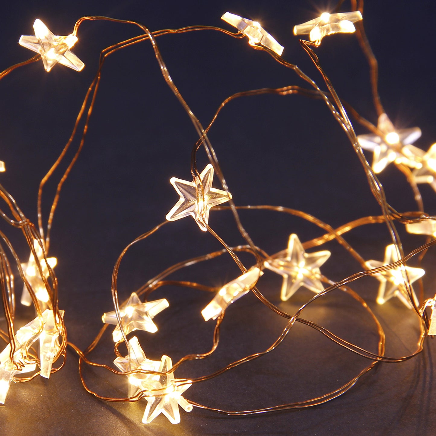 50 Star Copper Wire Solar Outdoor String Lights