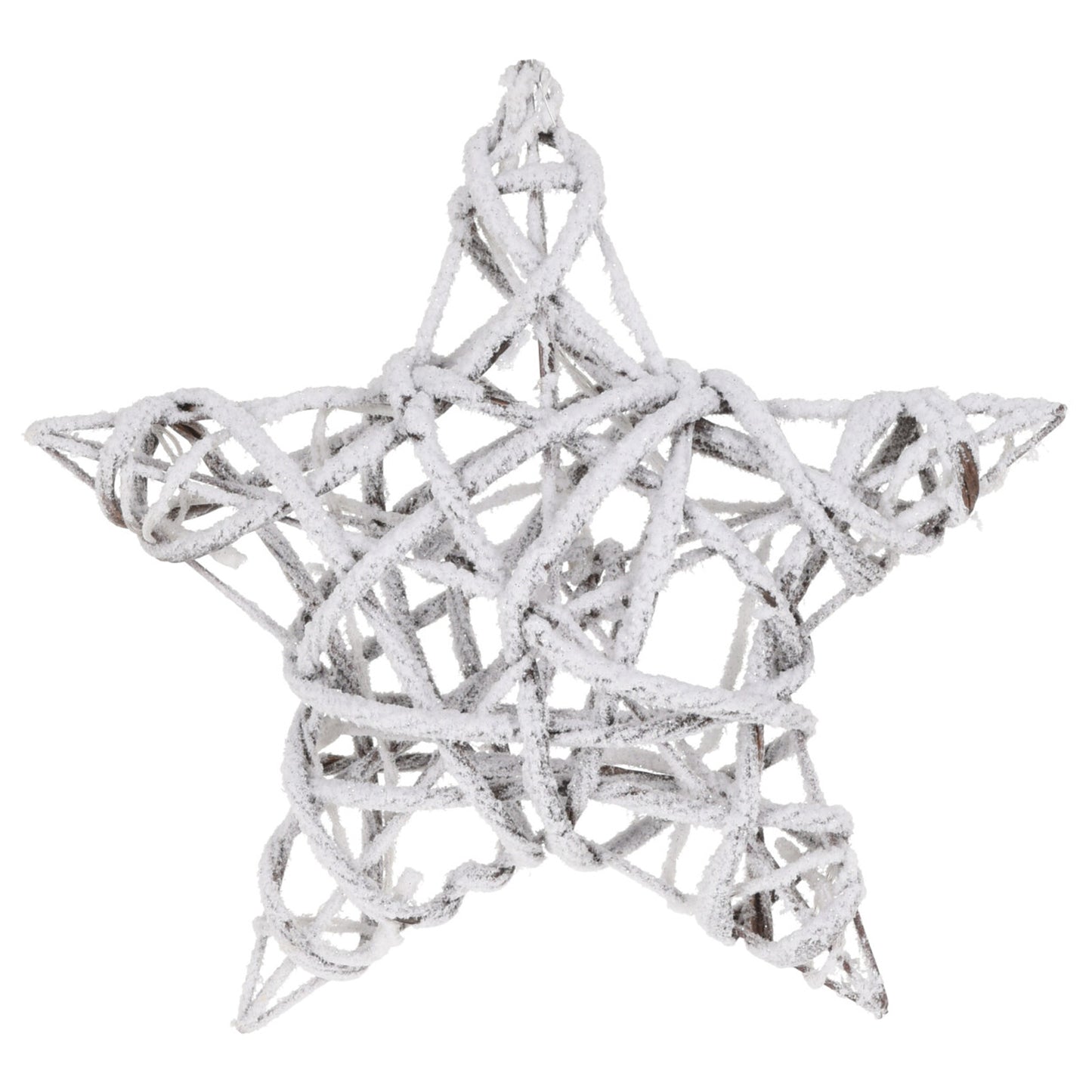 Light Up Snowy Rattan Star Wreath