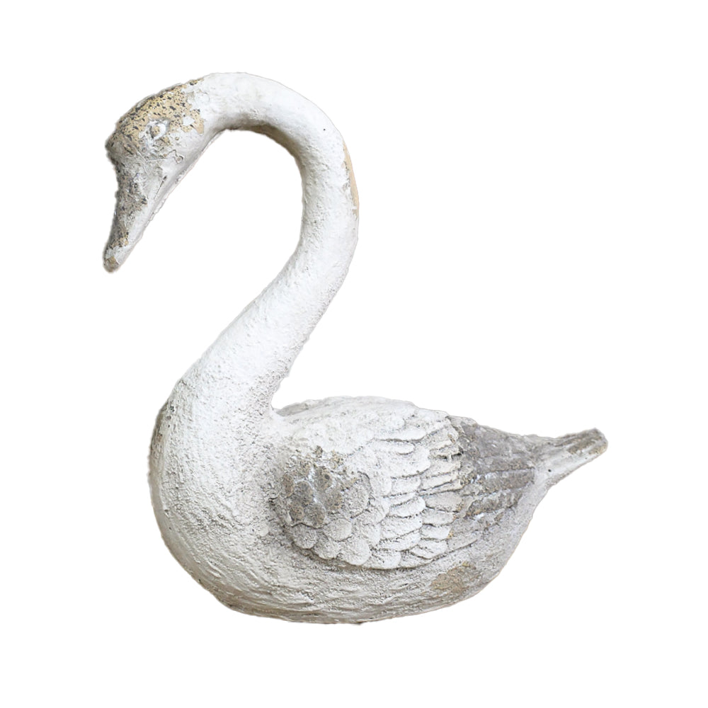 Distressed White Swan Sculpture