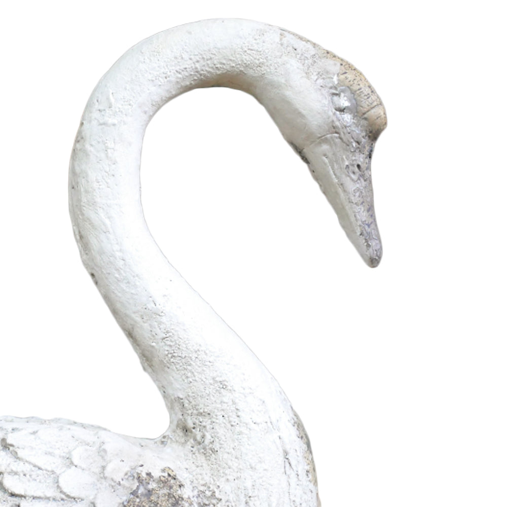 Distressed White Swan Sculpture