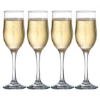 Set Of 4 Tulip Glass Champagne Flutes