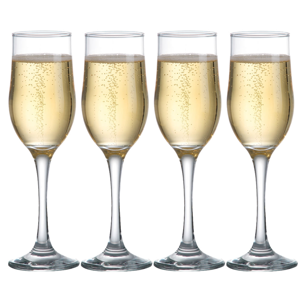 Set Of 4 Tulip Glass Champagne Flutes