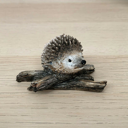 Miniature Pair Of Hedgehogs On Branch