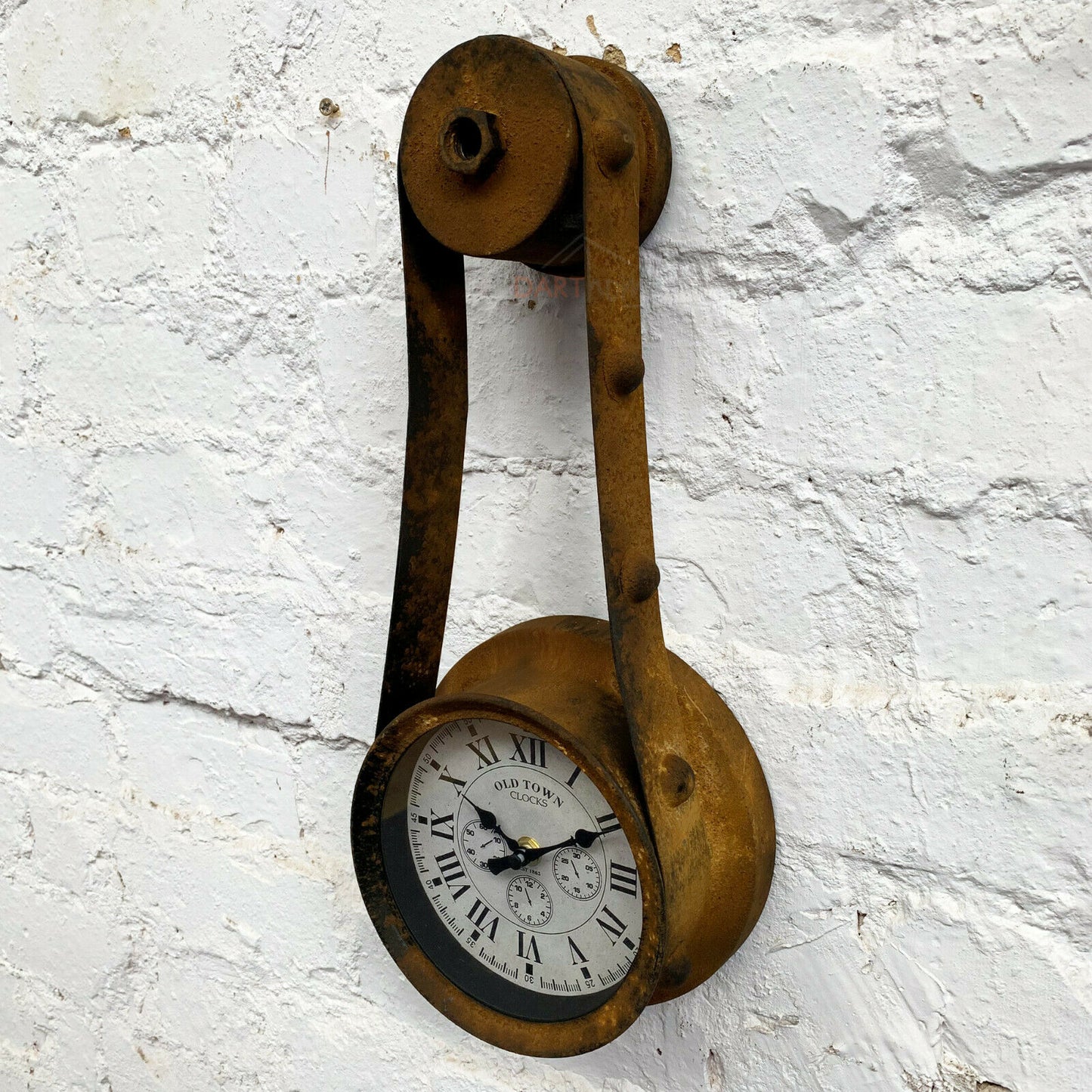 Darthome Industrial Rust Metal Factory Wall Clock - Round – Darthome ...