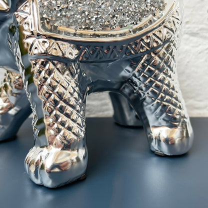 Ceramic Silver Elephant Ornament