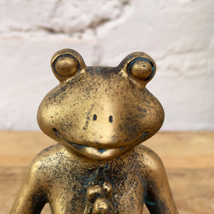 Goldenes Yoga-Frosch-Ornament, 15 cm