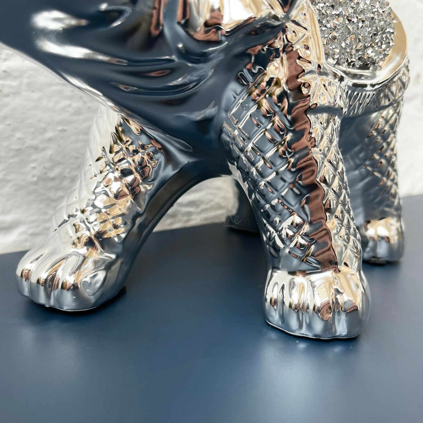 Ceramic Silver Elephant Ornament