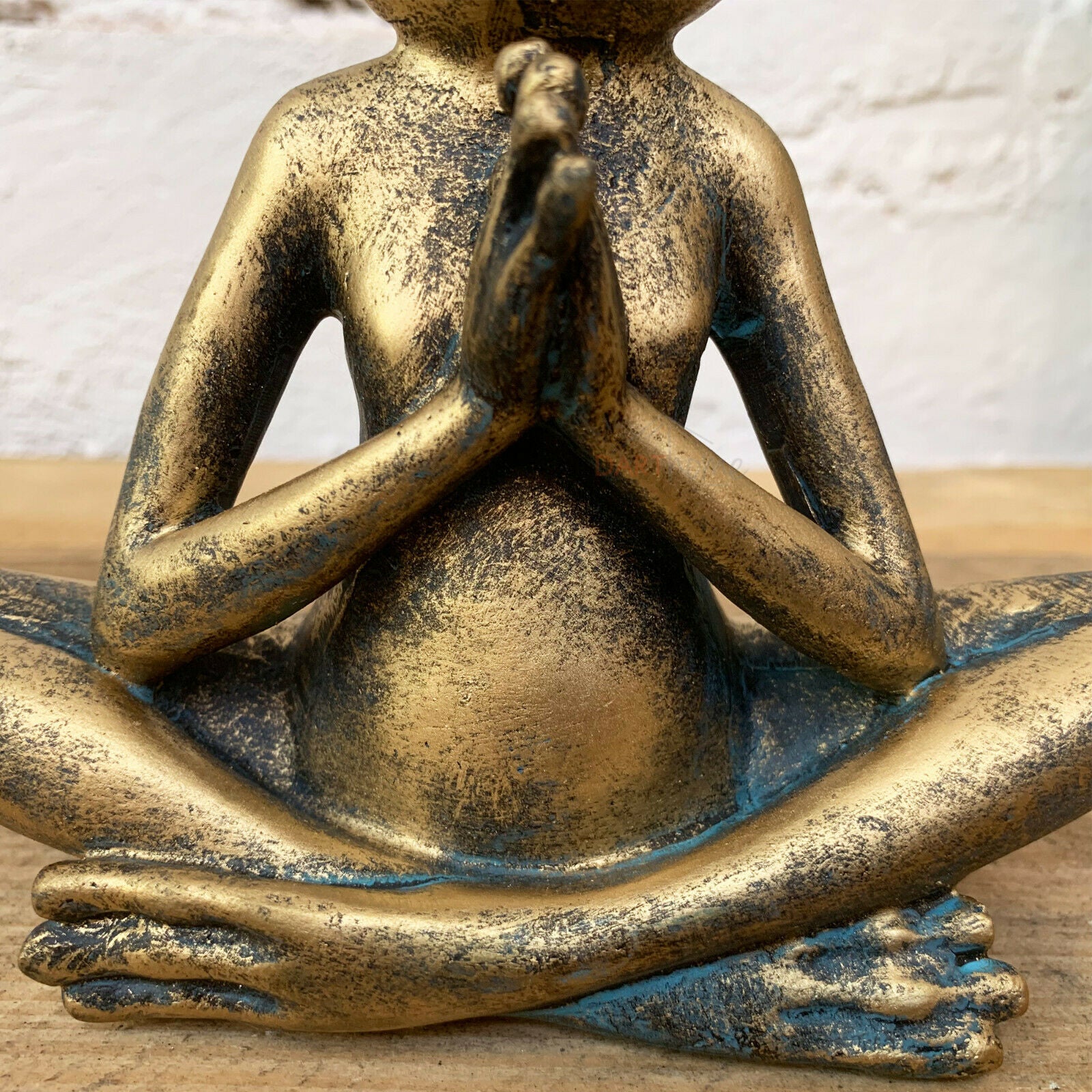 Gold Yoga Frog Ornament 15cm