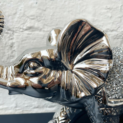 Ceramic Silver Elephant Ornament