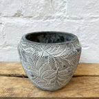 Ceramic Embossed Leaf Pot