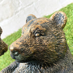Resin Playful Bear & Cub Garden Ornament