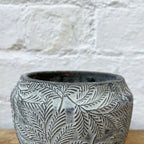 Ceramic Embossed Leaf Pot