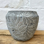 Ceramic Embossed Leaf Pot