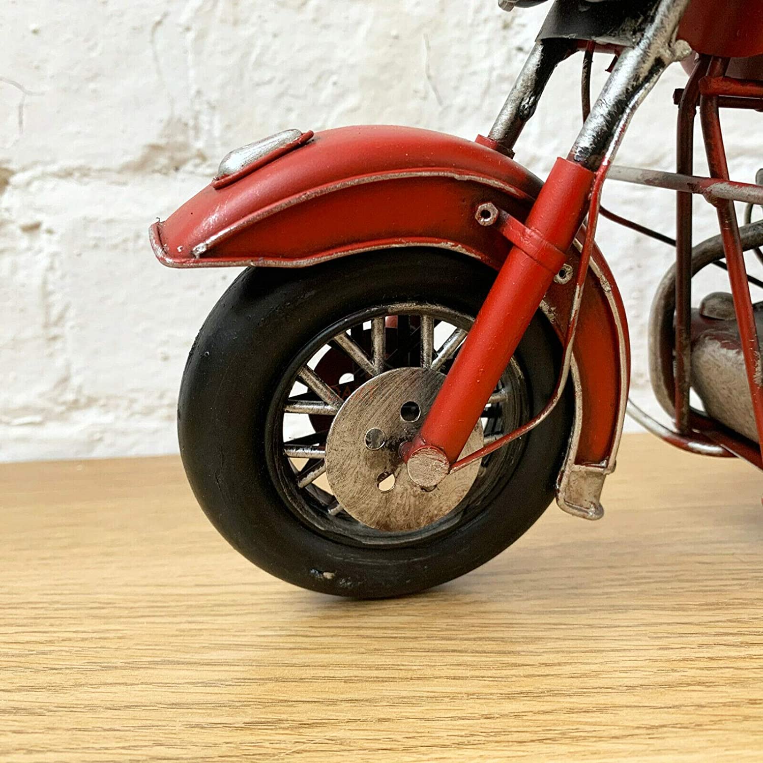 Red Chopper Motorbike Model Ornament