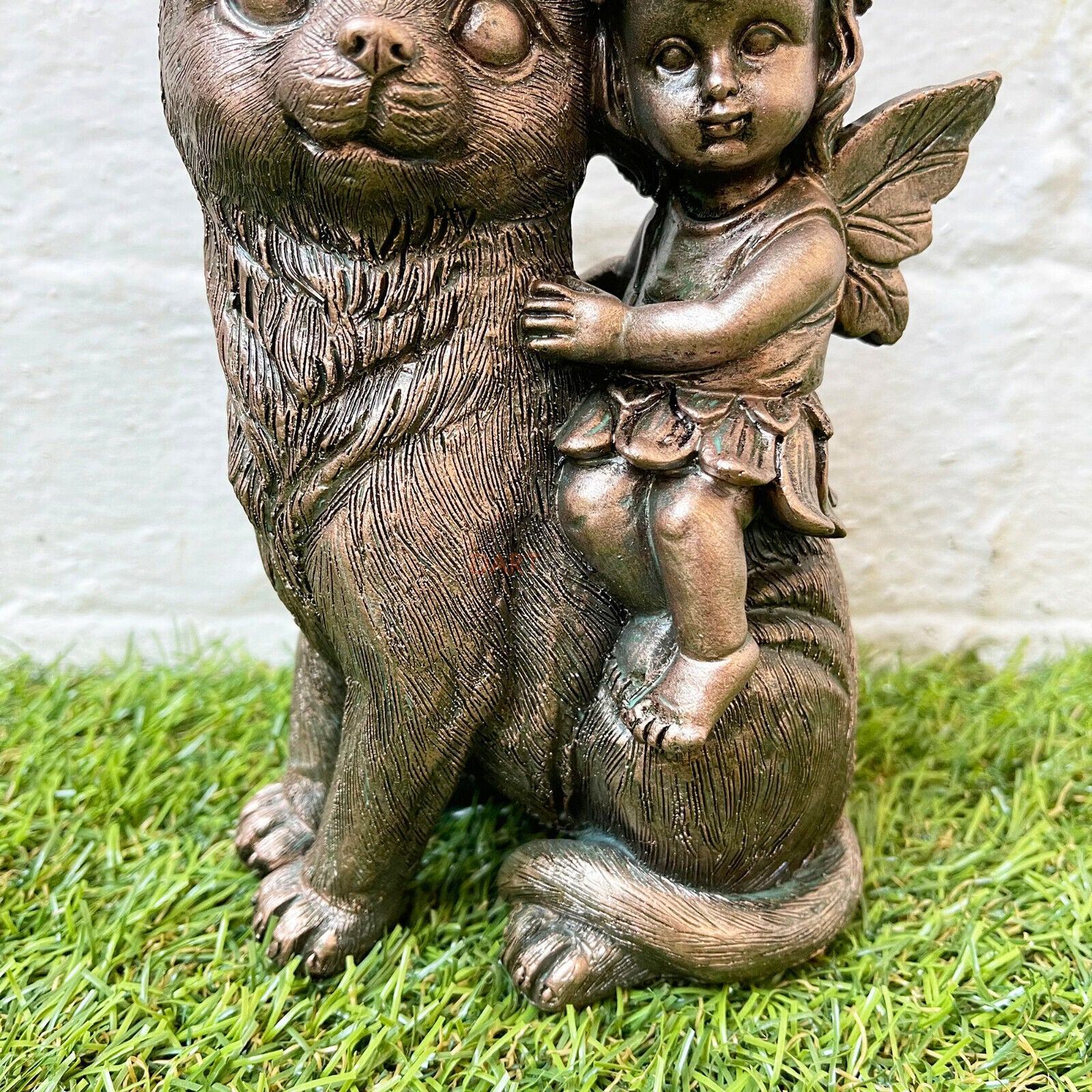 Resin Fairy On Cat Garden Ornament