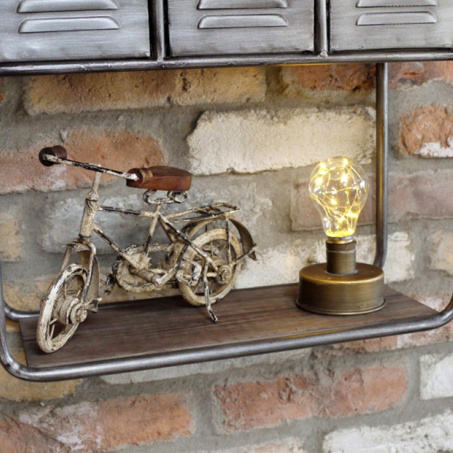 Indsutrial Silver 6 Drawer Wall Unit