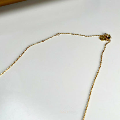 Gold Feather Pendant Womens Necklace 18"
