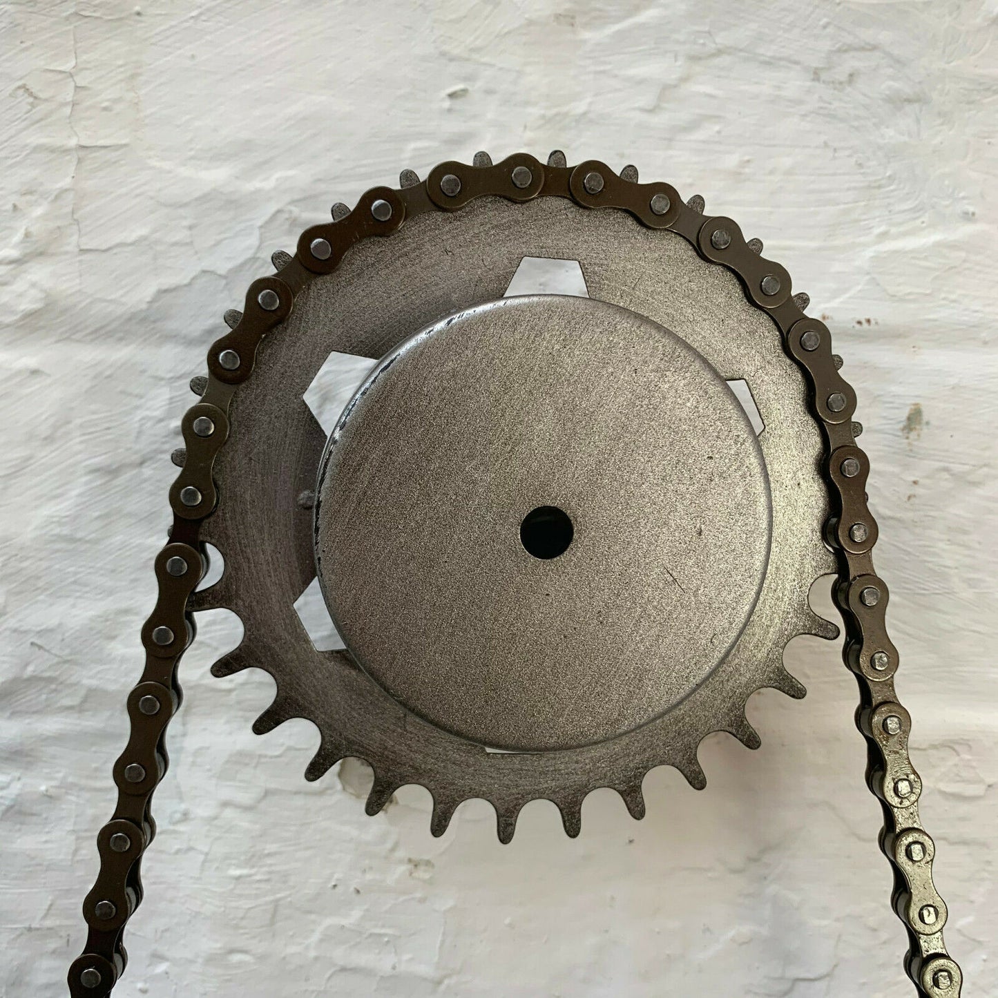 Industrielle Fahrradketten-Wanduhr