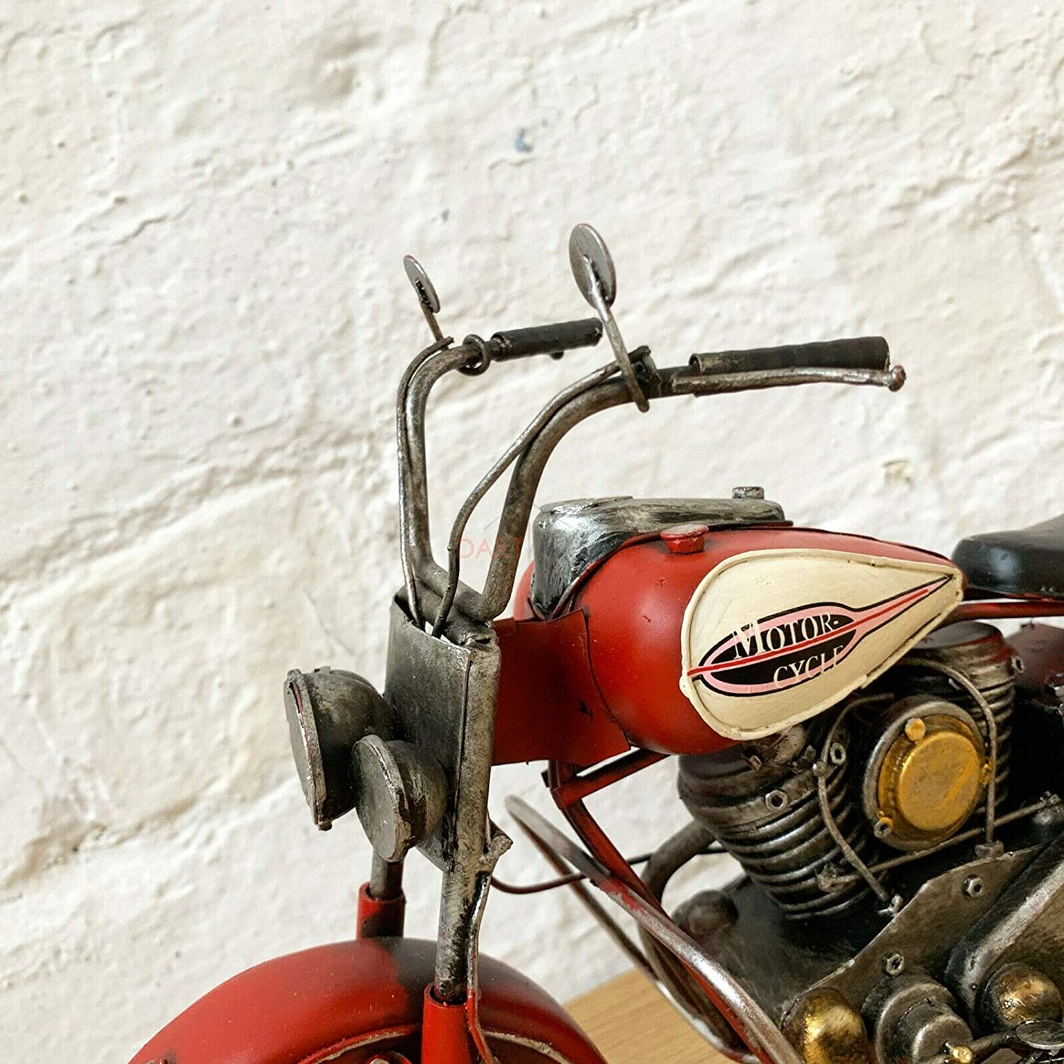 Red Chopper Motorbike Model Ornament
