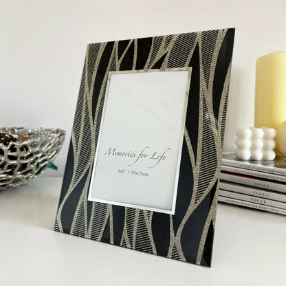 4x6" Black & Gold Wave Photo Frame