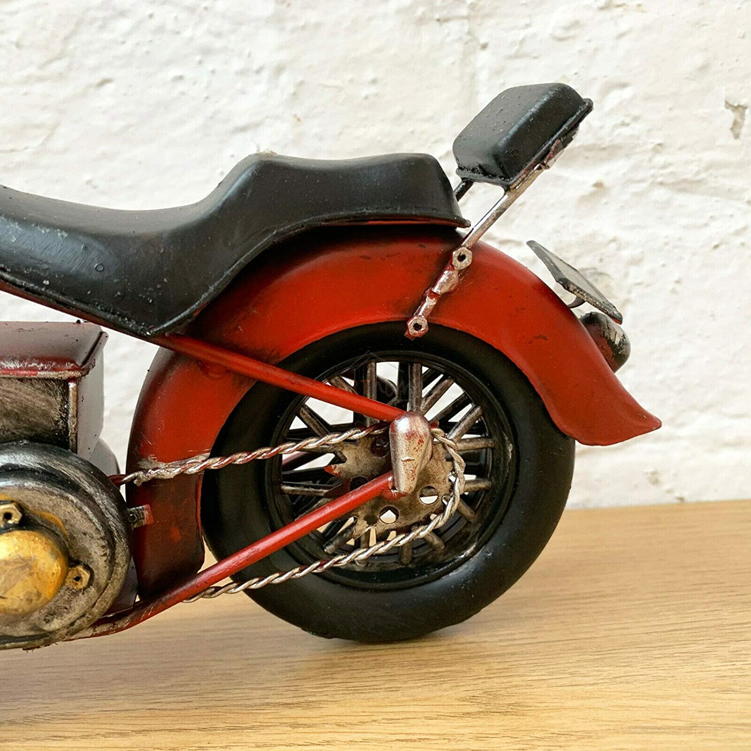 Red Chopper Motorbike Model Ornament