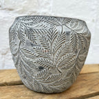 Ceramic Embossed Leaf Pot