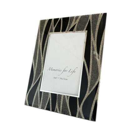 4x6" Black & Gold Wave Photo Frame