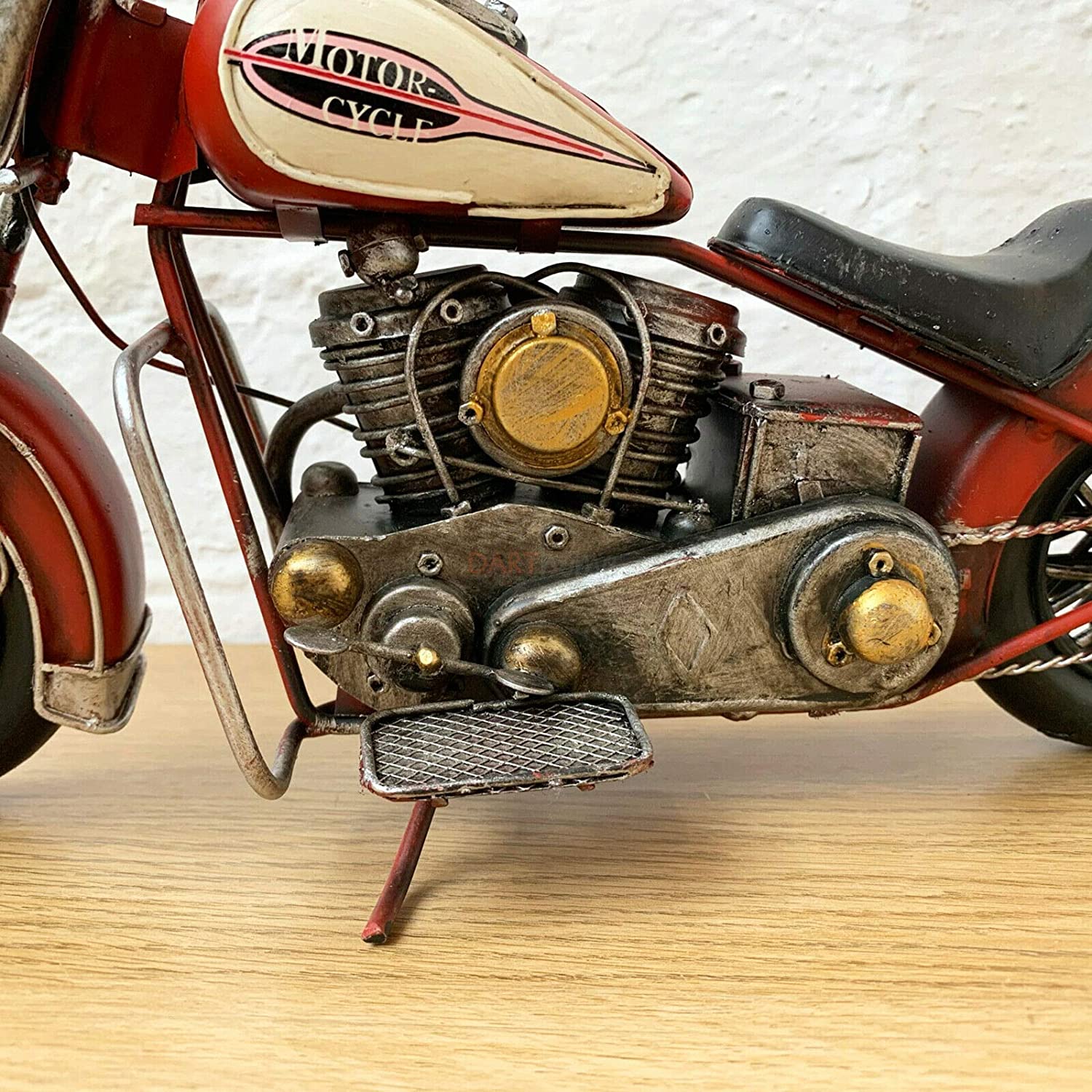 Red Chopper Motorbike Model Ornament