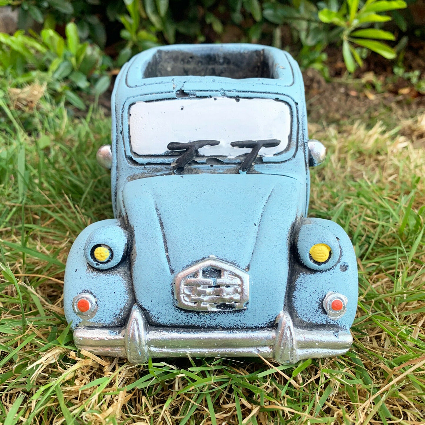 Light Blue French Car Cement Planter