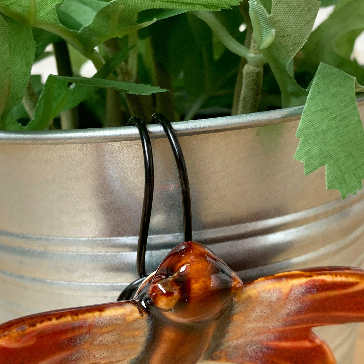 Ceramic Red Dragonfly Pot Hanger