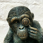 Bronze Resin Studious Ape Bookend
