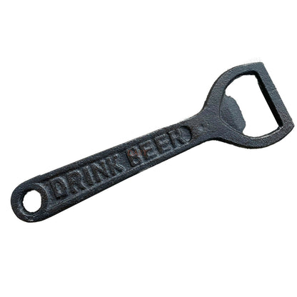 Black Cast Iron Save Water Drink Beer Bottle Opener