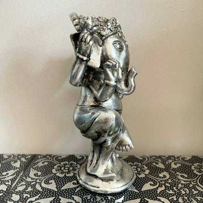 Silver Dancing Ganesh Elephant