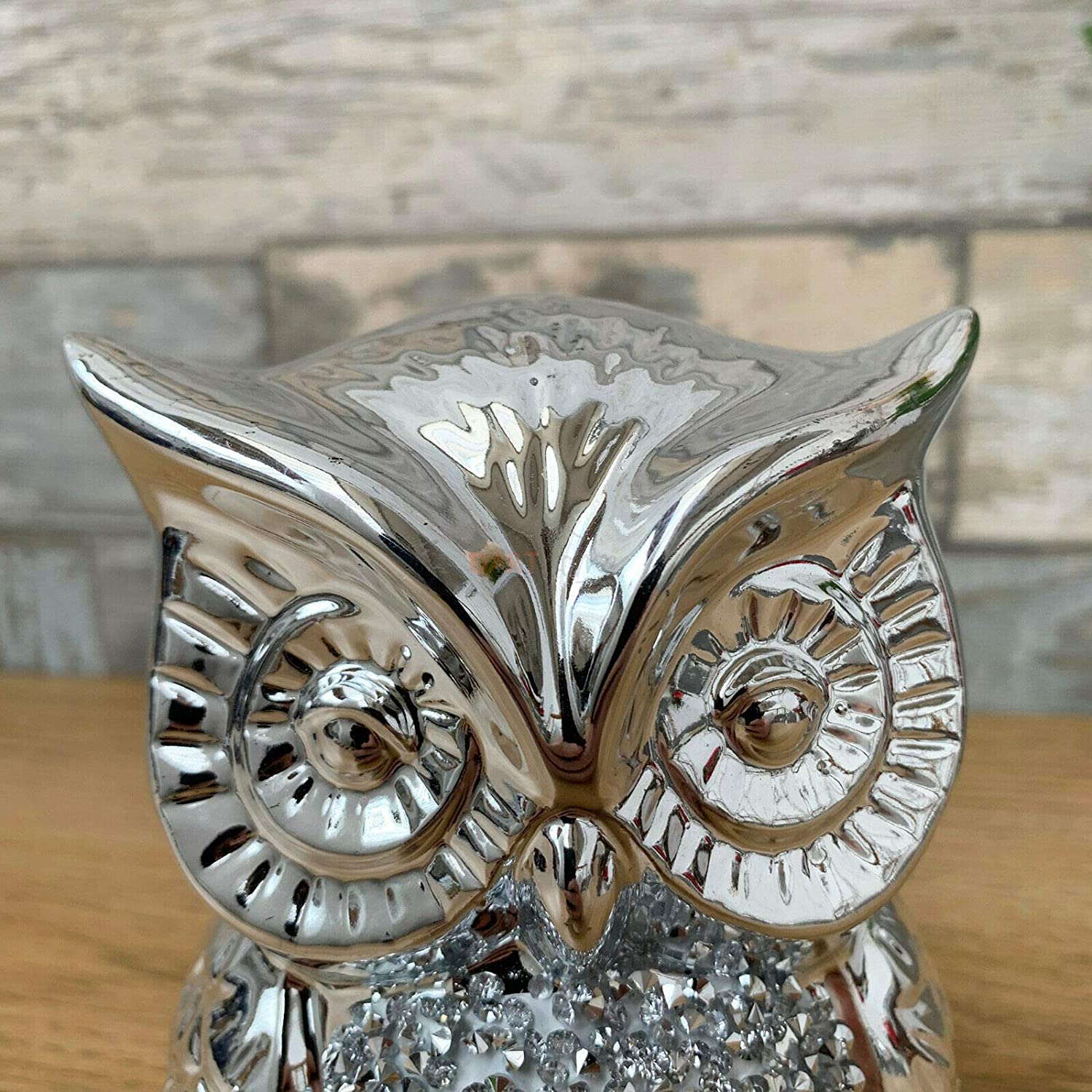 Silver Diamante Owl Figurine