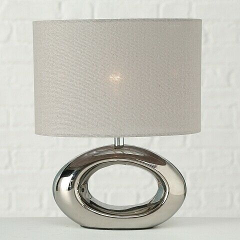 Ovale Tischlampe aus Chrom