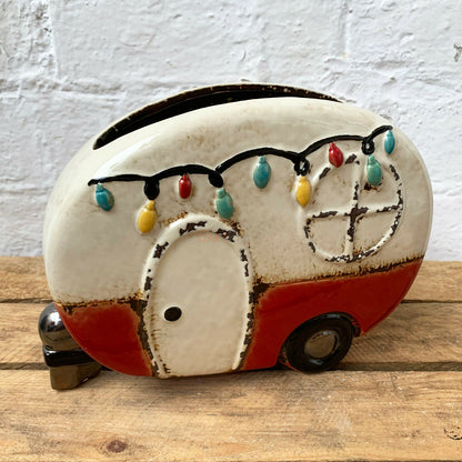 Ceramic Red Caravan Planter