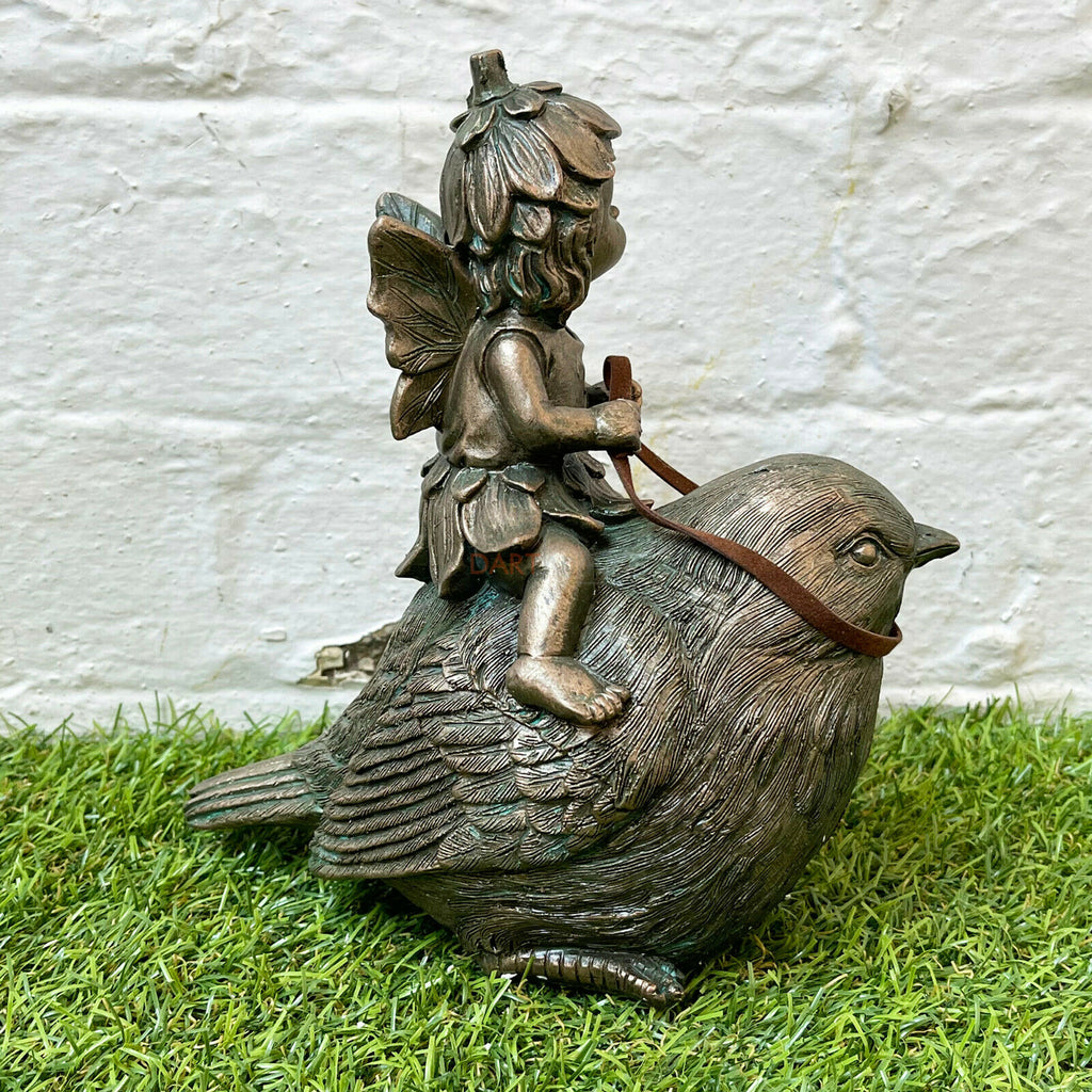 Gold Fairy On Bird Ornament