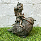 Gold Fairy On Bird Ornament