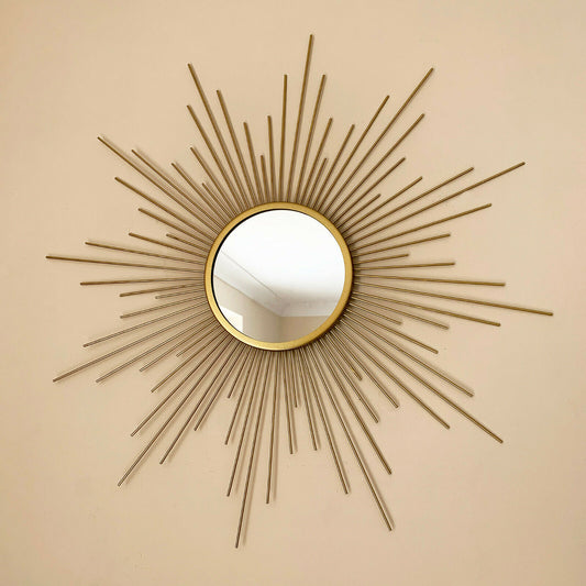 Goldfarbener Sunburst-Spiegel 60 cm