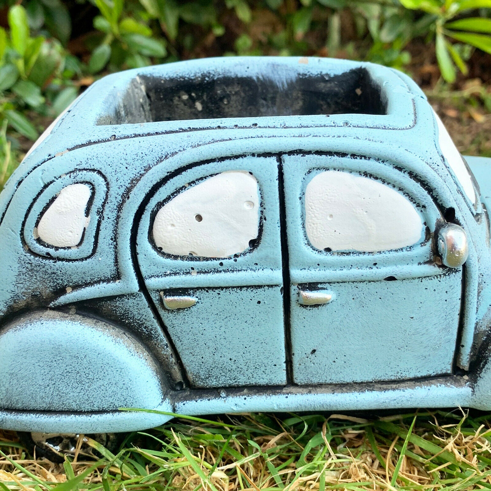 Light Blue French Car Cement Planter