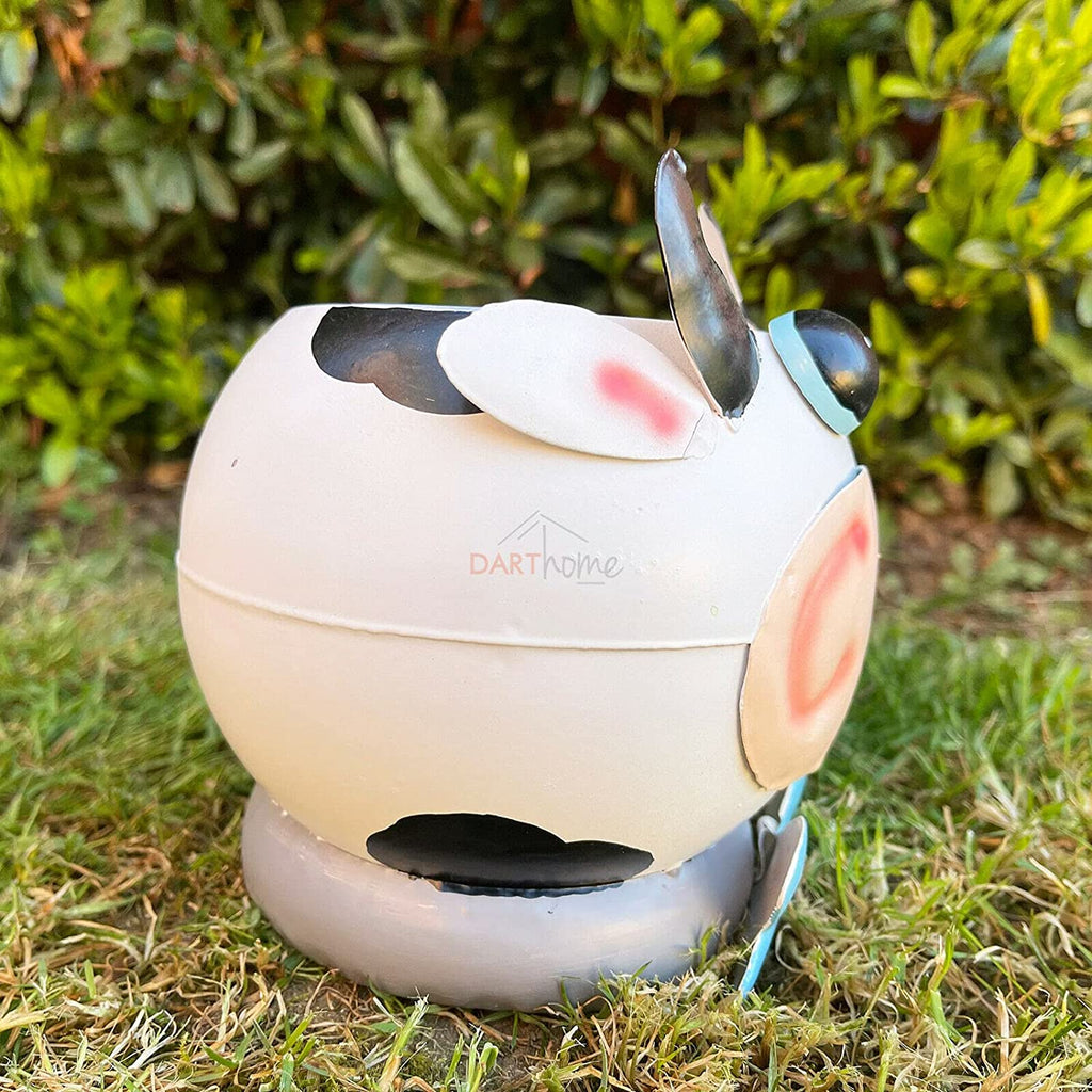 Kleiner weißer Kuh-Blumentopf